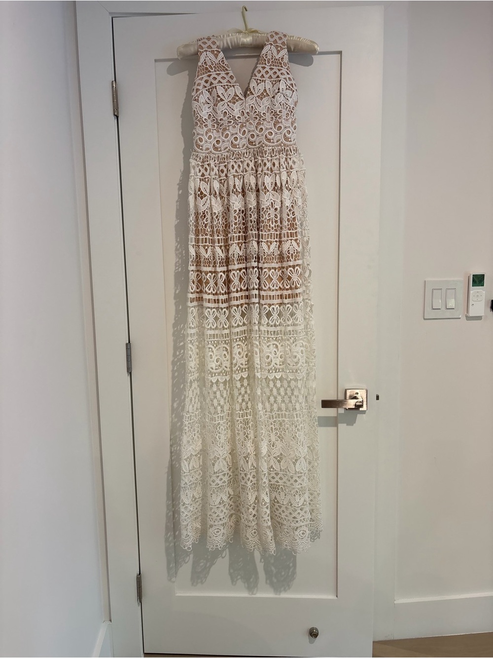 Lulus Just Magic Ivory Lace Maxi Dress XS